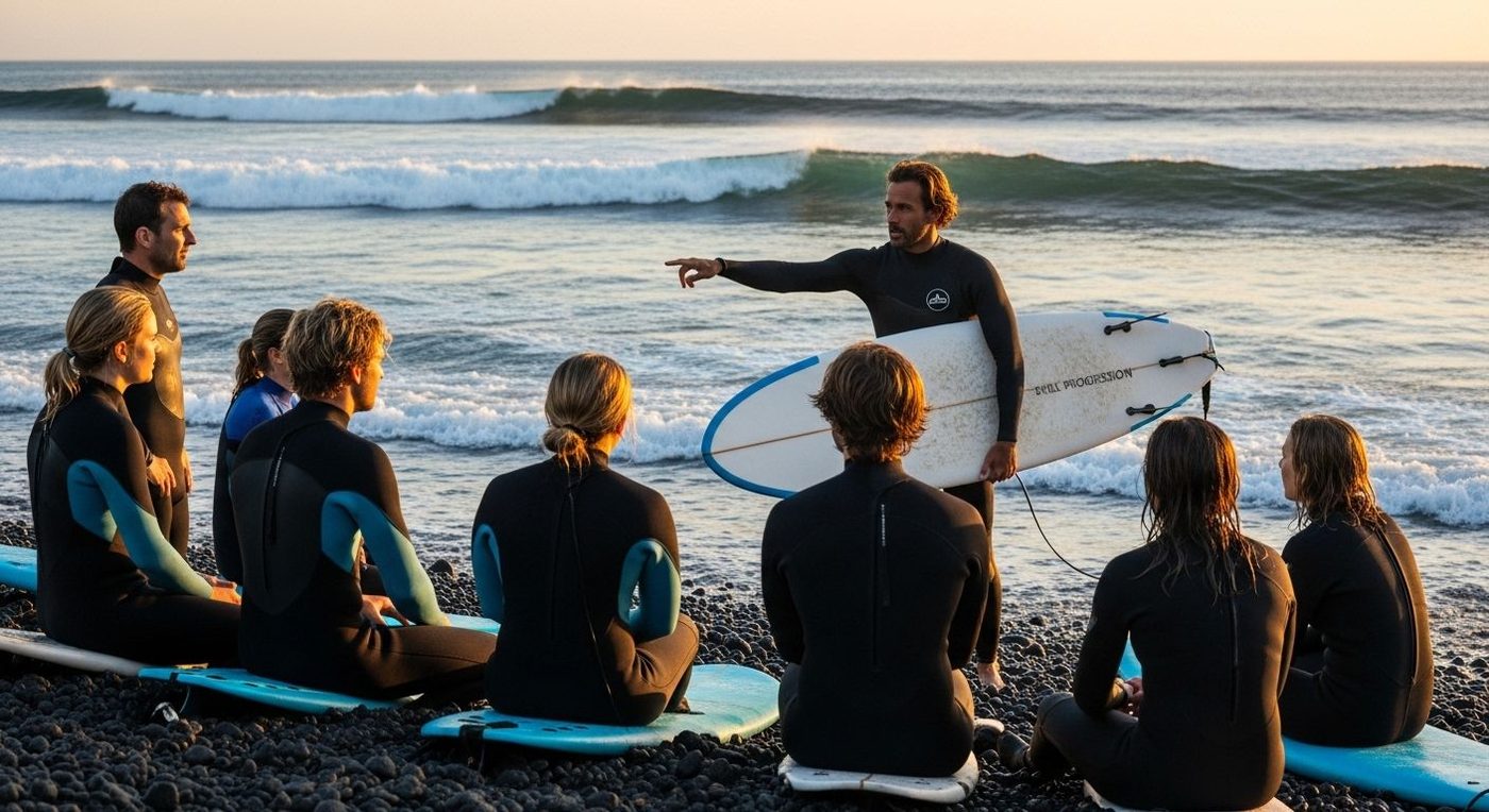 Instrucción de surf en Tenerife