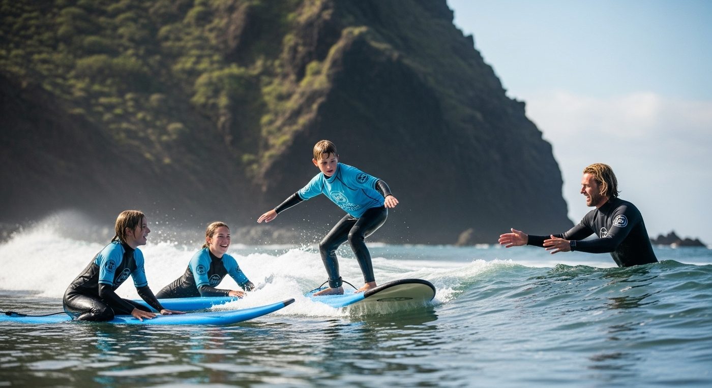 beginner surfing Tenerife coast