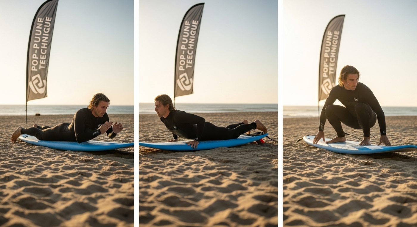 demostración pop-up de tablas de surf